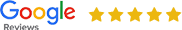 Five star Google Reviews rating